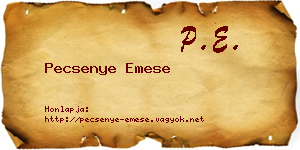 Pecsenye Emese névjegykártya