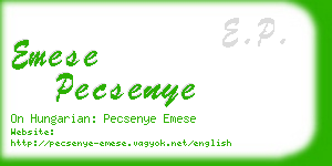 emese pecsenye business card